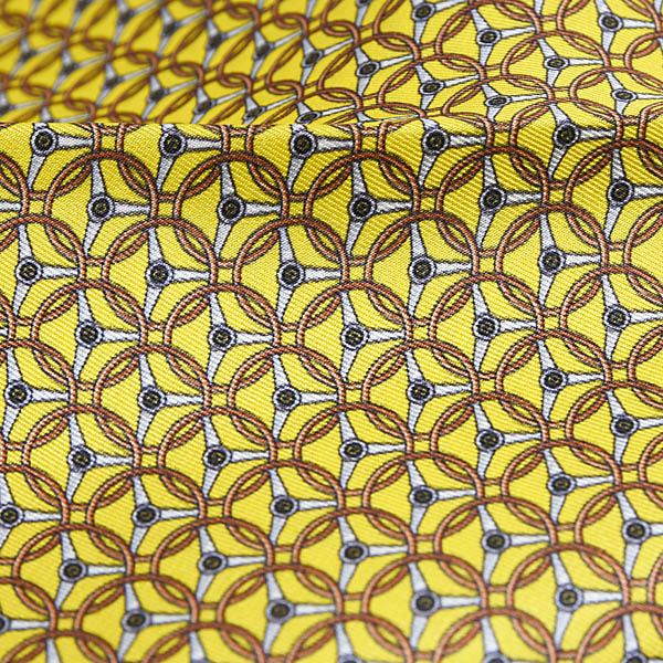 Ferrari Official Silk Scarf -Steering Wheel-(Yellow)