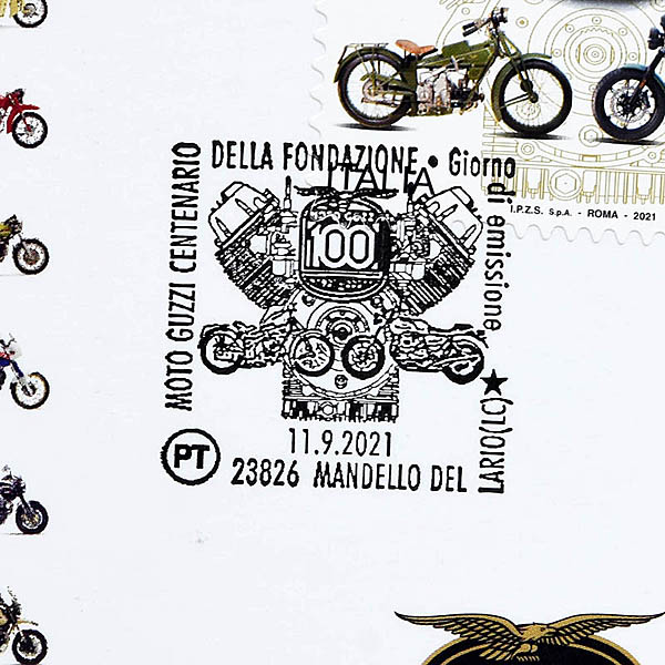 MOTO GUZZI Official 100th Anniversary Memorial Stamp Set by Poste Italiane