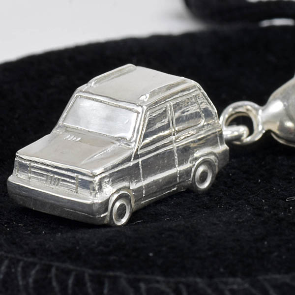 FIAT Panda Sterling Silver Keyring