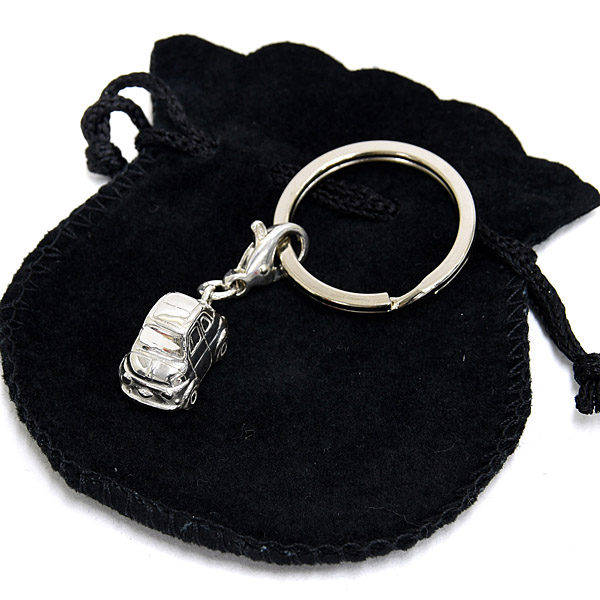 FIAT 500 Sterling Silver Keyring