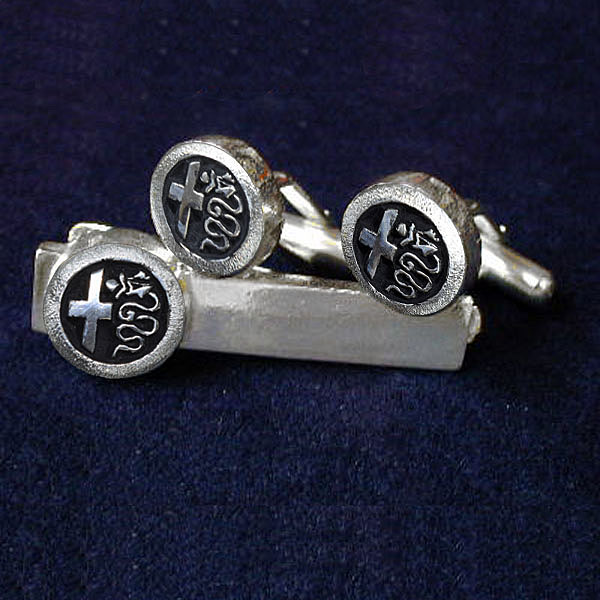 Alfa Romeo Sterling Silver Tie Clip & Cuff Links Set