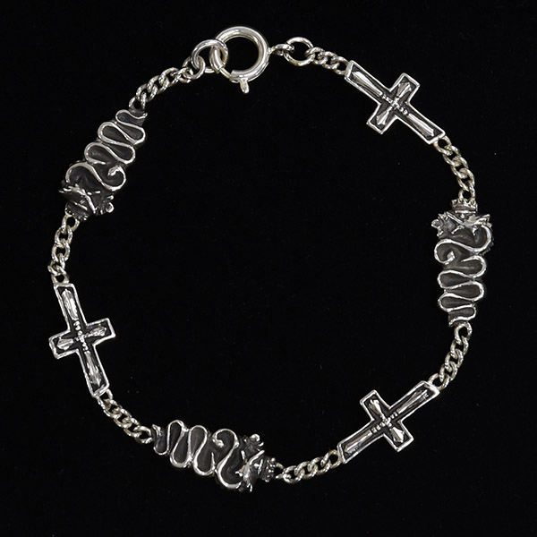 Alfa Romeo Sterling Silver Bracelet (Snake&Cross)