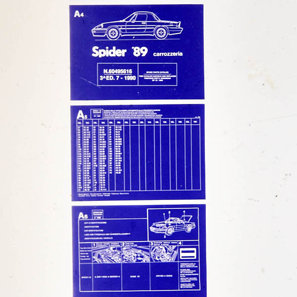 Alfa Romeo Spider 89 Parts Manual Microfiche (Body Section)