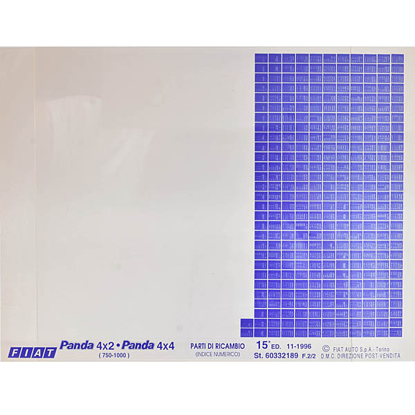 FIAT PANDA (750-1000) Parts Manual Microfiche (2pcs)