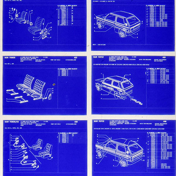 FIAT PANDA (750-1000) Parts Manual Microfiche (2pcs)