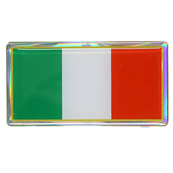 イタリア国旗3Dステッカー(78mm)