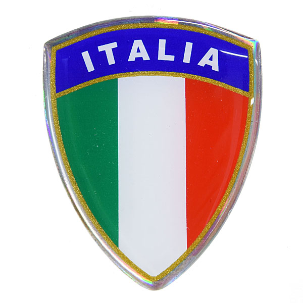 Italian Flag Crest Shaped 3D Sticker Type C