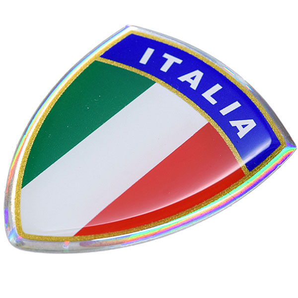 Italian Flag Crest Shaped 3D Sticker Type C