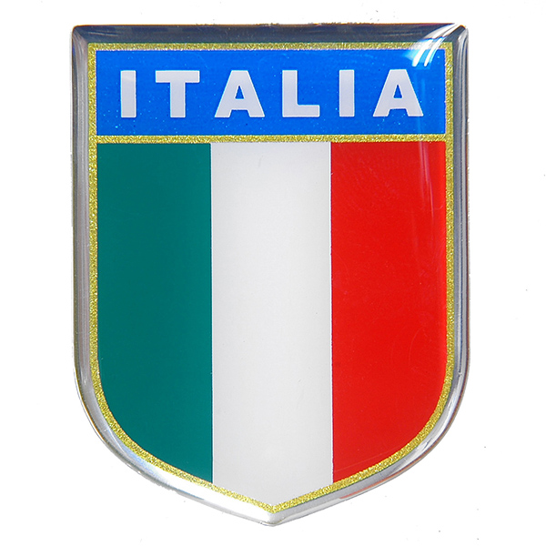 Italian Flag Crest Shaped 3D Sticker Type D