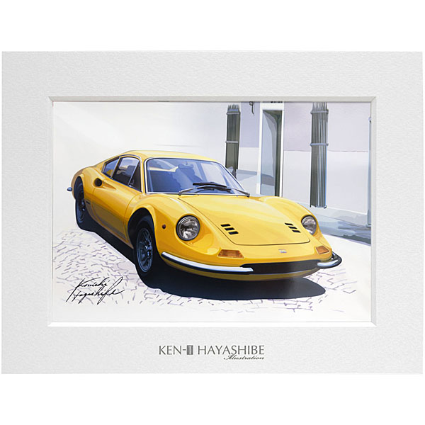 Ferrari Dino 246GT Irrustration (yellow) by Kenichi Hayashibe