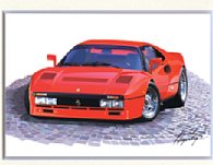 Ferrari 288GTO Irrustration by Kenichi Hayashibe