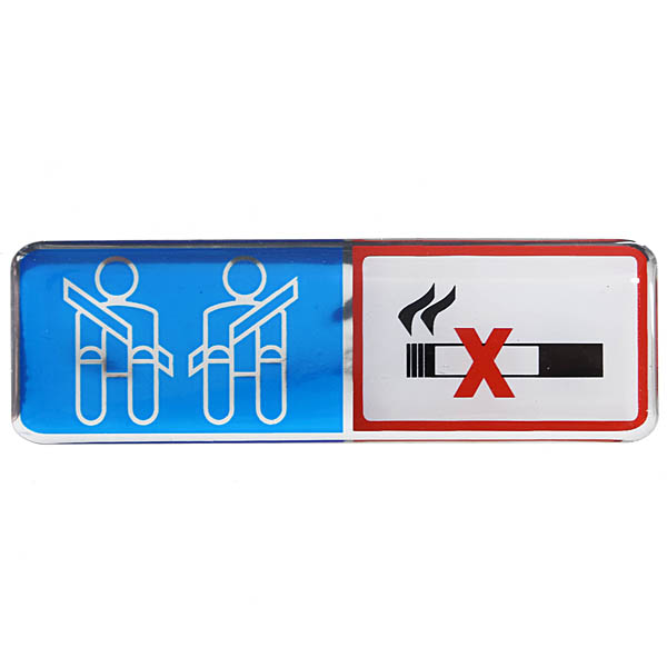 No Smoking & Seat Belt 3D Sticker