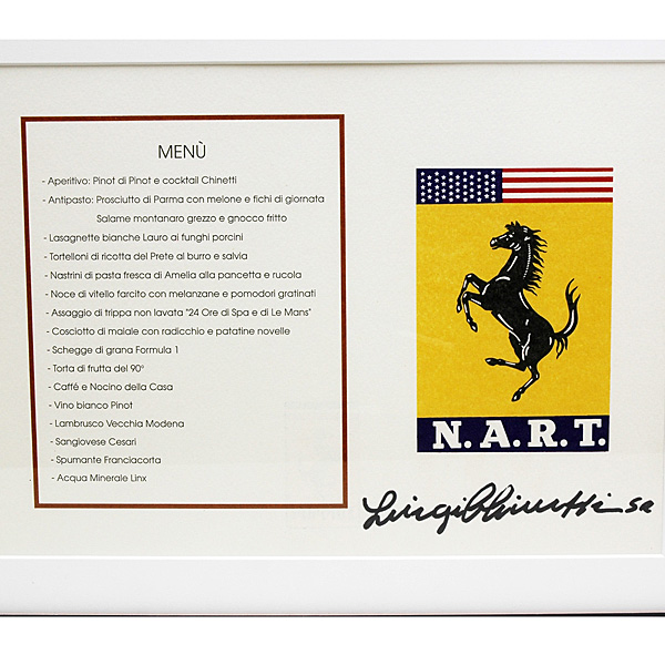 LUIGI CHINETTI 90 ANNI. MENU & NART Emblem with Frame